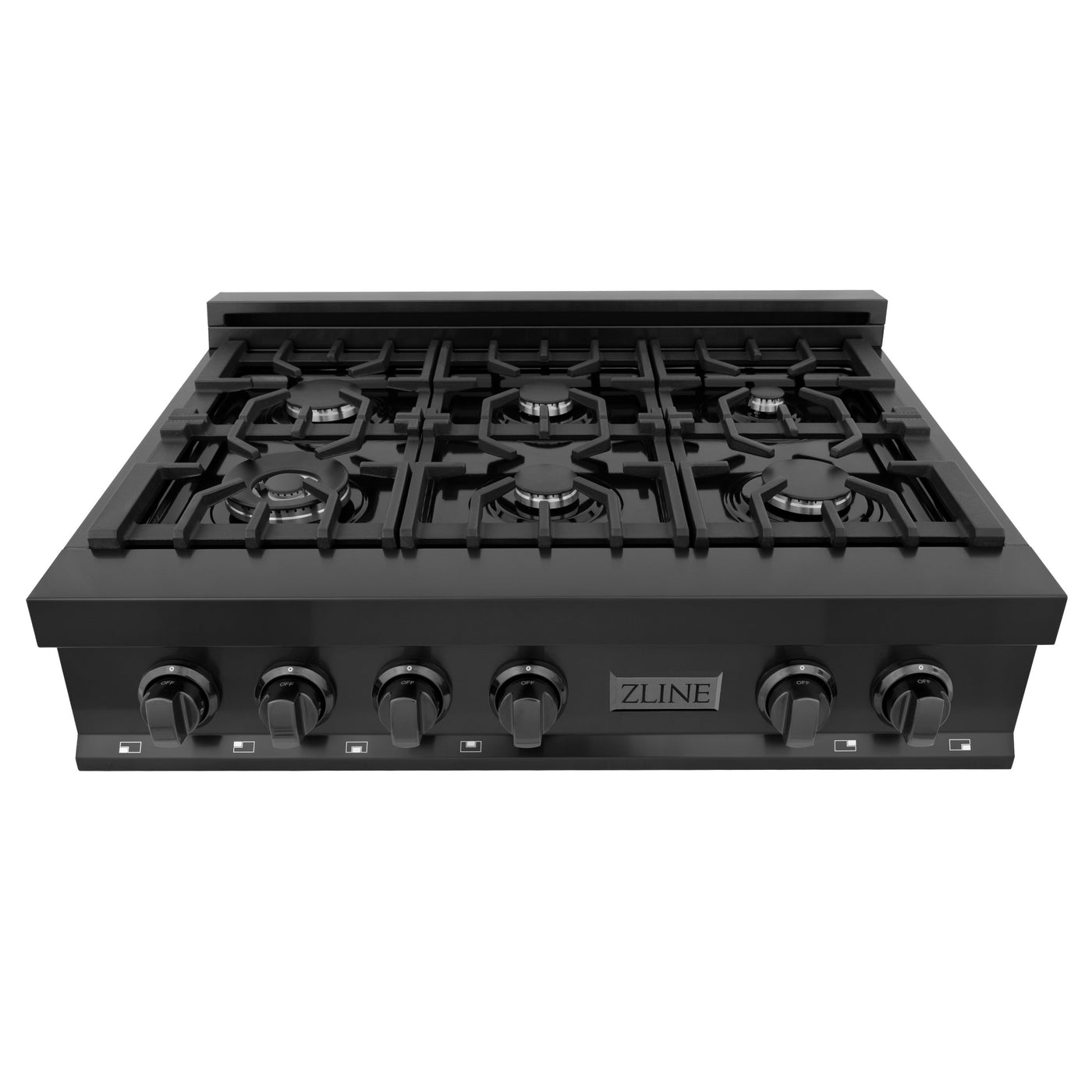 ZLINE 36" Porcelain Gas Stovetop in Black Stainless Steel with 6 Gas Burners (RTB-BR-36)