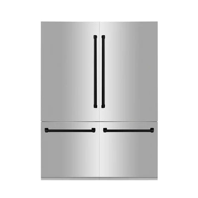ZLINE 60" Autograph Edition 32.2 cu. ft. Built-in 4-Door French Door Refrigerator with Internal Water and Ice Dispenser in Stainless Steel (RBIVZ-304-60)