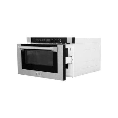 ZLINE 24" 1.2 cu. ft. Built-in Microwave Drawer with a Traditional Handle in Fingerprint Resistant Stainless Steel (MWD-1-SS-H)
