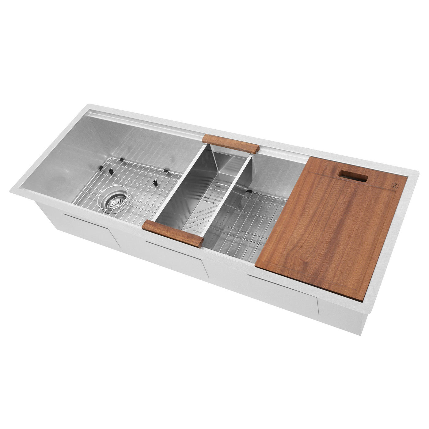 ZLINE 45" Garmisch Undermount Single Bowl DuraSnow® Stainless Steel Kitchen Sink with Bottom Grid and Accessories (SLS-45S)