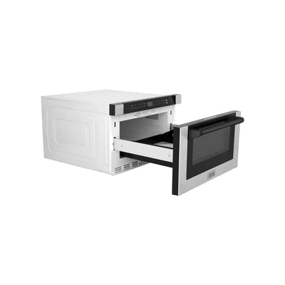 Autograph Edition Microwave Drawer with Traditional Handle in DuraSnow with Accents (MWDZ-1-SS-H)