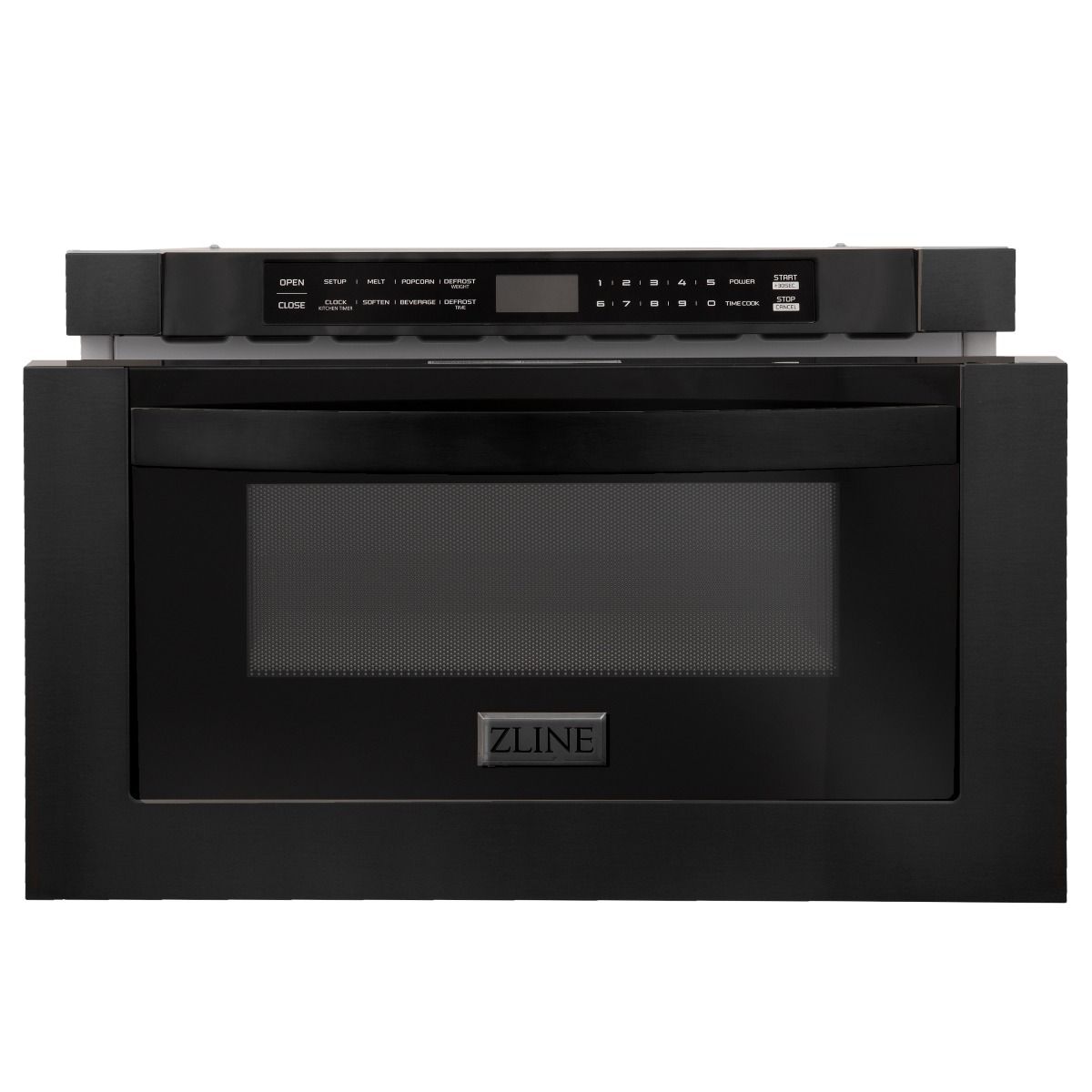 ZLINE 30" Kitchen Package with Black Stainless Steel Gas Range, Convertible Vent Range Hood and Microwave Drawer