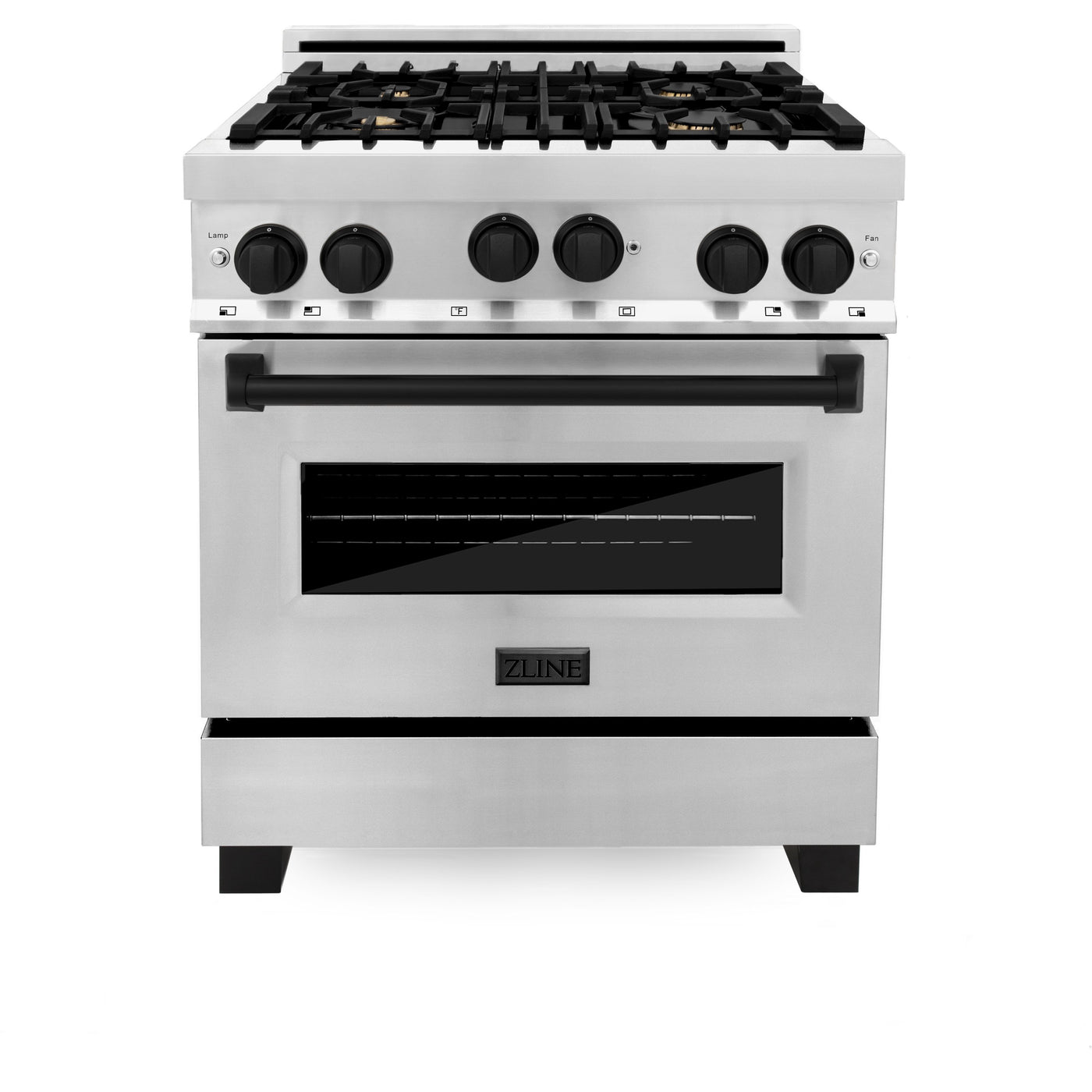 ZLINE Autograph Edition 30" 4.0 cu. ft. Range with Gas Stove and Gas Oven in Stainless Steel with Accents (RGZ-30)