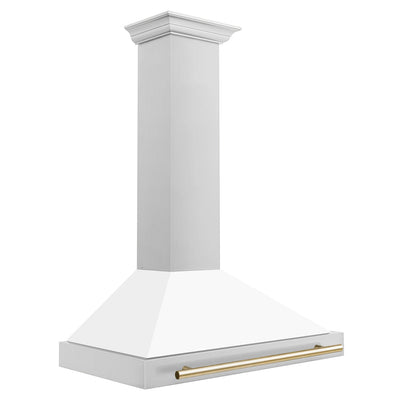 ZLINE 36" Autograph Edition Stainless Steel Range Hood with White Matte Shell (KB4STZ-WM36)
