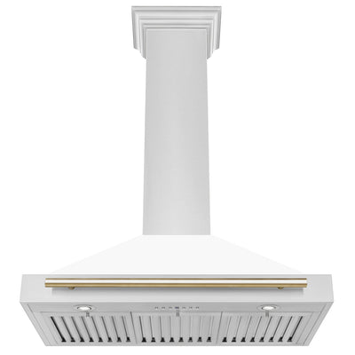 ZLINE 36" Autograph Edition Stainless Steel Range Hood with White Matte Shell (KB4STZ-WM36)