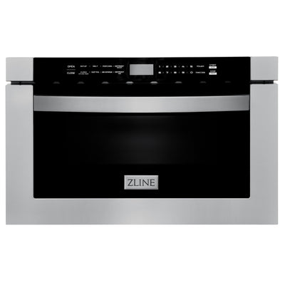 ZLINE Kitchen and Bath, ZLINE 24" 1.2 cu. ft. Microwave Drawer in Stainless Steel & Black Stainless Steel (MWD-1), MWD-1, 24" Microwave Drawer (MWD-1) | Rustic Kitchen and Bath