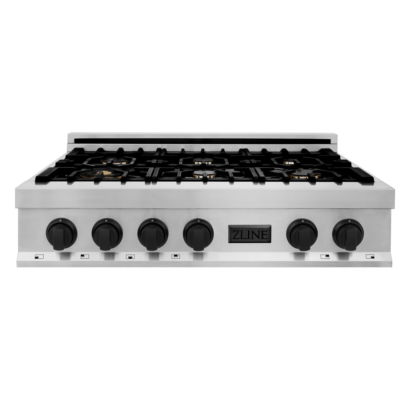 ZLINE Autograph Edition 36" Porcelain Rangetop with 6 Gas Burners in Stainless Steel with Accents (RTZ-36)