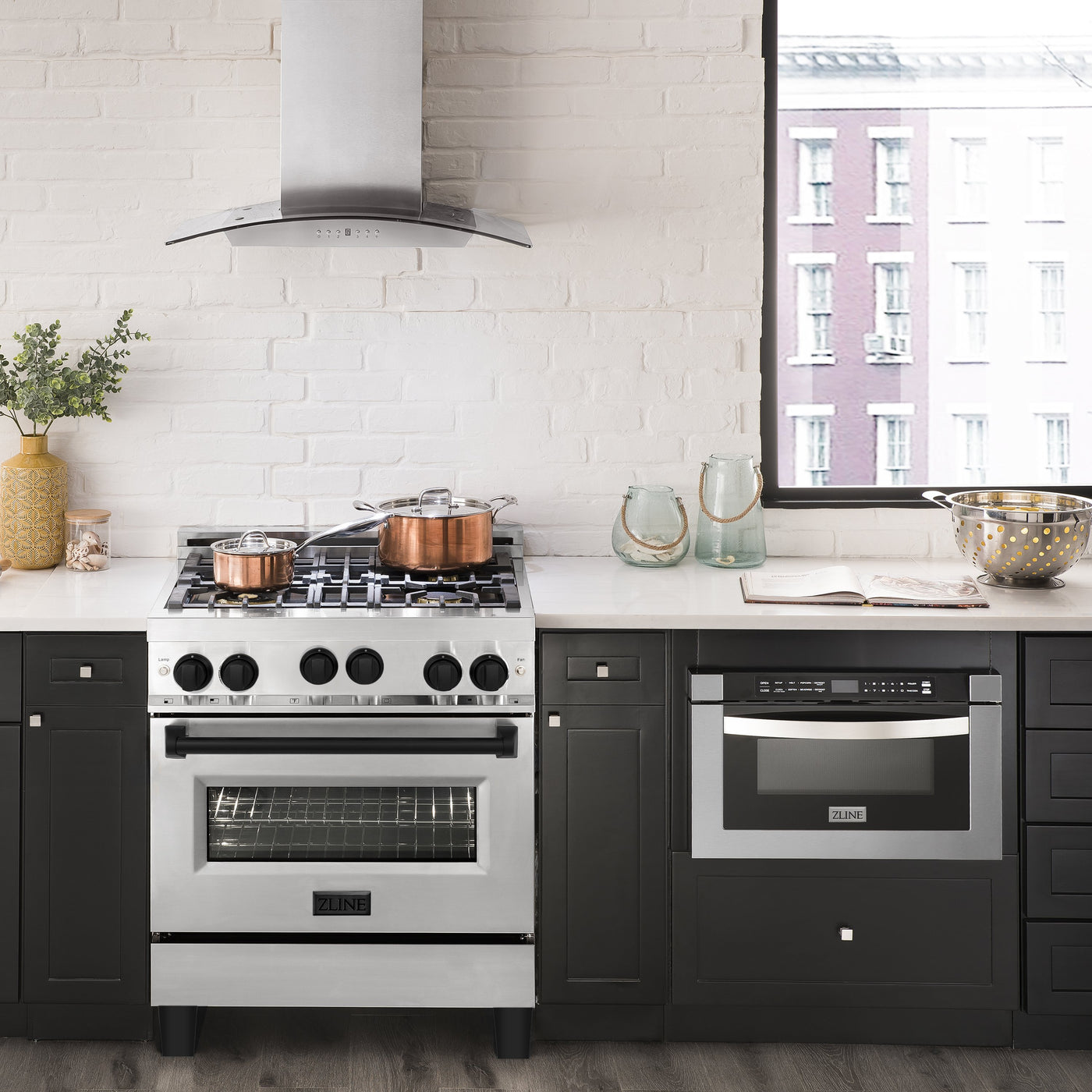 ZLINE Autograph Edition 30" 4.0 cu. ft. Range with Gas Stove and Gas Oven in Stainless Steel with Accents (RGZ-30)
