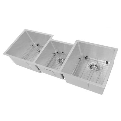 ZLINE 45" Breckenridge Undermount Triple Bowl DuraSnow® Stainless Steel Kitchen Sink with Bottom Grid (SLT-45S)