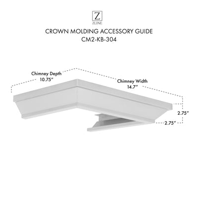 ZLINE Crown Molding Profile 2 for Wall Mount Range Hood (CM2-KB-304)