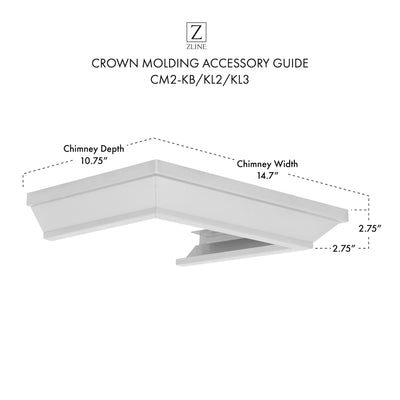 ZLINE Crown Molding #2 For Wall Range Hoods (CM2-KB/KL2/KL3)