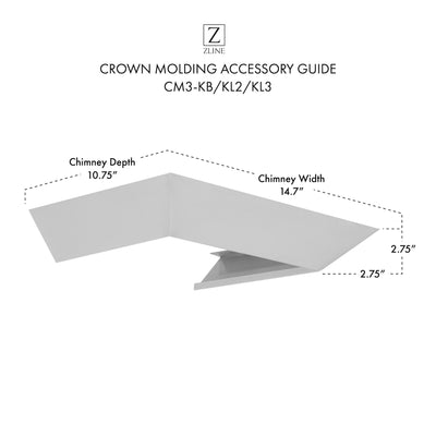 ZLINE Crown Molding #3 For Wall Range Hood (CM3-KB/KL2/KL3)