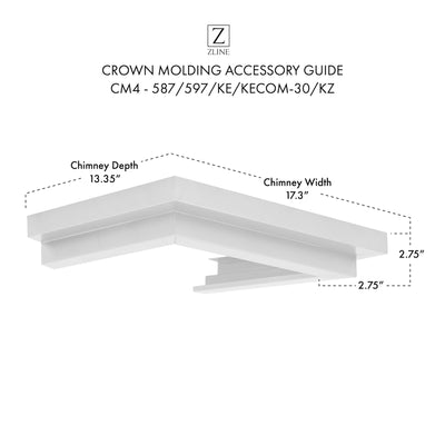ZLINE Crown Molding #4 For Wall Range Hood (CM4-587/597/KE/KECOM-30/KZ)