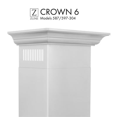ZLINE Crown Molding Profile 6 for Wall Mount Range Hood (CM6-587/597-304)