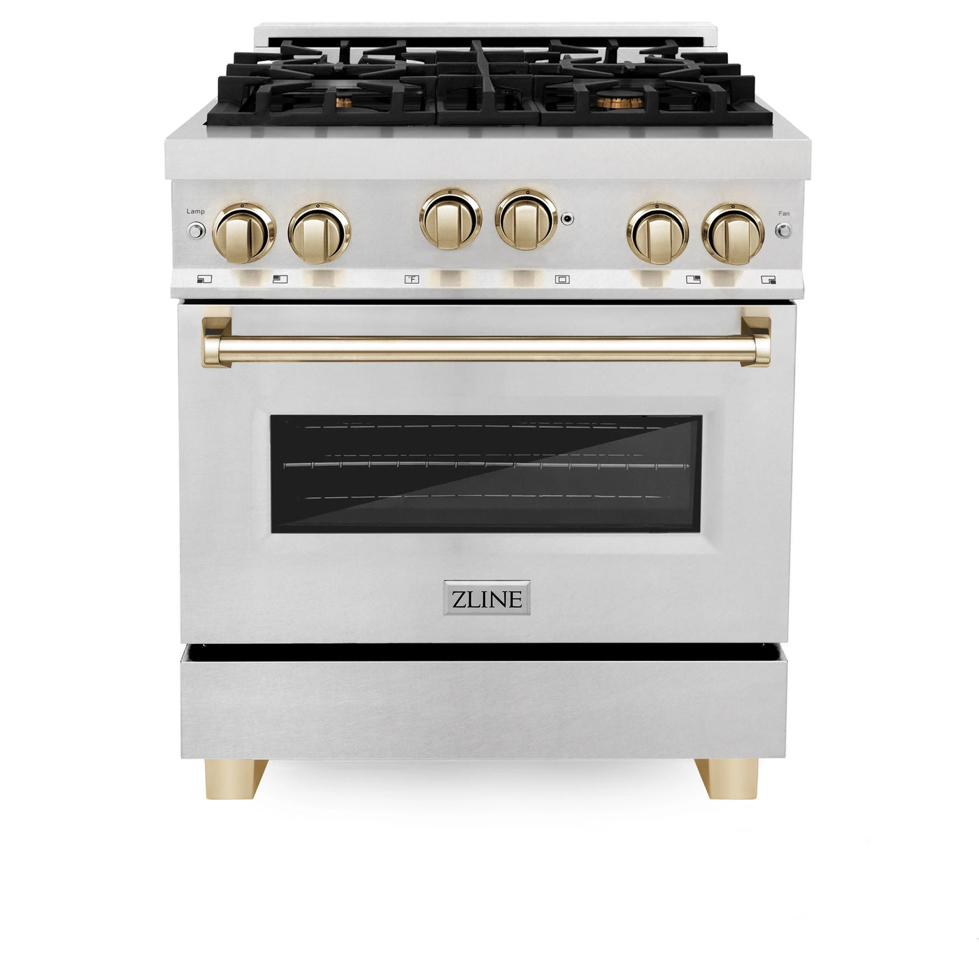 ZLINE 30" 4.0 cu. ft. Range with Gas Stove and Gas Oven in DuraSnow® Stainless Steel with Accents (RGSZ-SN-30)