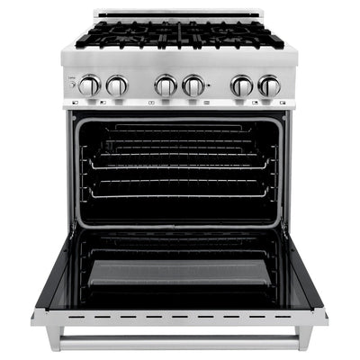ZLINE 30" Kitchen Package with Stainless Steel Dual Fuel Range and Convertible Vent Range Hood