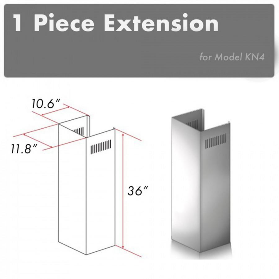ZLINE Kitchen and Bath, ZLINE 1-36" Chimney Extension for 9 ft. to 10 ft. Ceilings (1PCEXT-KN4), 1PCEXT-KN4,
