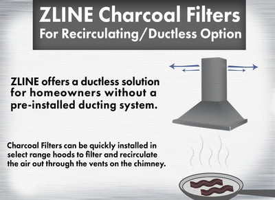 ZLINE Kitchen and Bath, ZLINE 1 Set of 2 Charcoal Filters for Range Hoods with Recirculating Option, CF1,