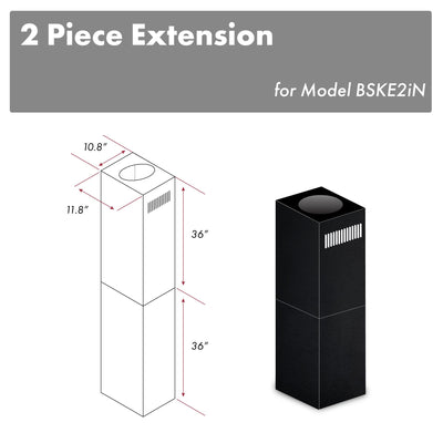 ZLINE Kitchen and Bath, ZLINE 2-36" Chimney Extensions for 10 ft. to 12 ft. Ceilings (2PCEXT-BSKE2iN), 2PCEXT-BSKE2iN,