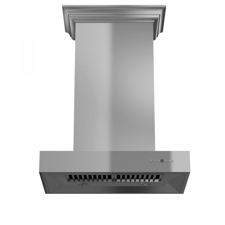 ZLINE 30" Professional Wall Mount Range Hood In Stainless Steel With Crown Molding (KECOMCRN-30) - Rustic Kitchen & Bath - Range Hoods - ZLINE Kitchen and Bath