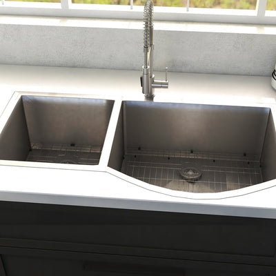 ZLINE Kitchen and Bath, ZLINE 33" Gateway Series Undermount Double Bowls Sink (SC70D-33), SC70D-33,