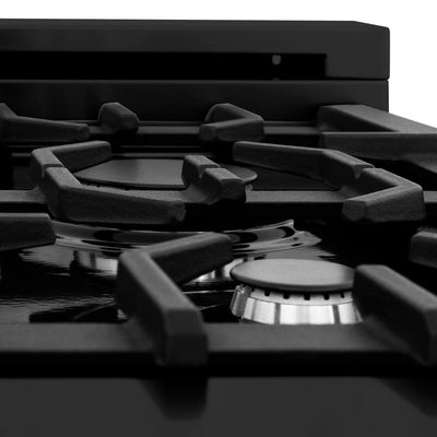 ZLINE Kitchen and Bath, ZLINE 36" Black Stainless 4.6 cu.ft. 6 Gas Burner/Electric Oven Range, RAB-36,