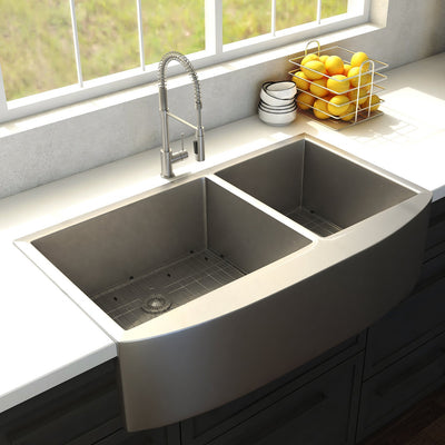 ZLINE Kitchen and Bath, ZLINE 36" Farmhouse Series Double Bowl Apron Sink (SA50D), SA50D-36,