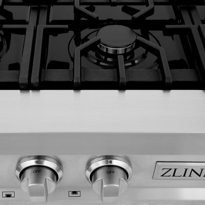 ZLINE Kitchen and Bath, ZLINE 36" Porcelain Rangetop with 6 Gas Burners (RT36), RT36, ZLINE 36 in. Ceramic Rangetop 6 Gas Burners | Rustic Kitchen and Bath