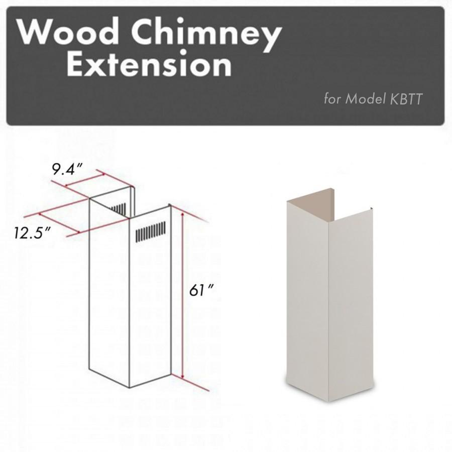 ZLINE Kitchen and Bath, ZLINE 61" Wooden Chimney Extension for Ceilings up to 12 ft. (KPTT-E), KPTT-E,