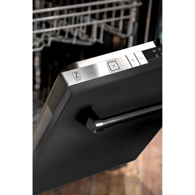 ZLINE Appliance Package - 48 in. Gas Range, Range Hood, Dishwasher in Black, 3KP-RGBRH48-DW