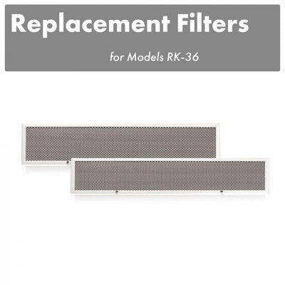 ZLINE Kitchen and Bath, ZLINE Charcoal Filter for Under Cabinet Range Hoods (Set of 2), CF-RK-36,