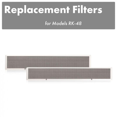 ZLINE Kitchen and Bath, ZLINE Charcoal Filter for Under Cabinet Range Hoods (Set of 2), CF-RK-48,