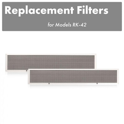 ZLINE Kitchen and Bath, ZLINE Charcoal Filter for Under Cabinet Range Hoods (Set of 2), CF-RK-42,