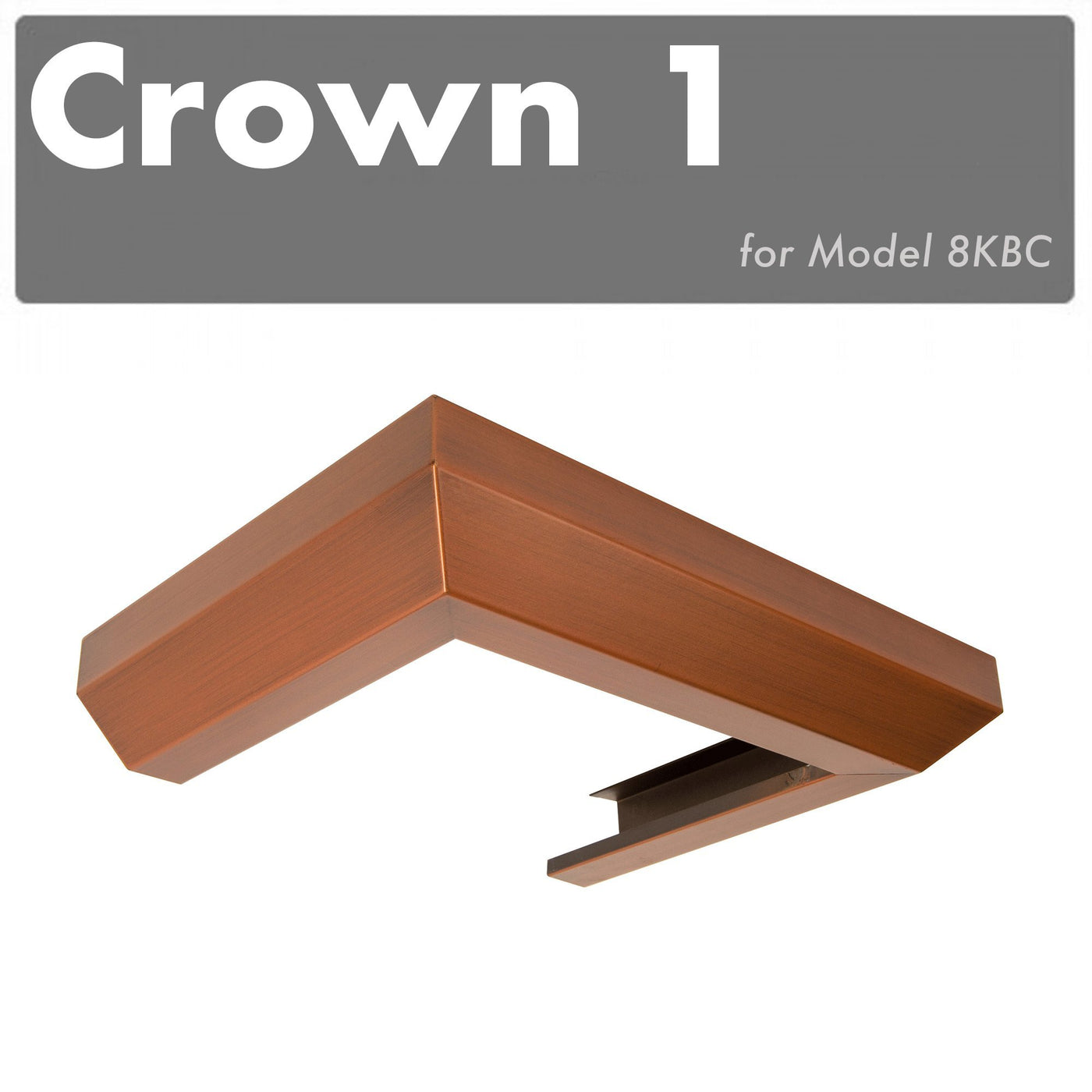 ZLINE Kitchen and Bath, ZLINE Crown Molding #1 For Designer Wall Range Hood (CM1-8KBC), CM1-8KBC,