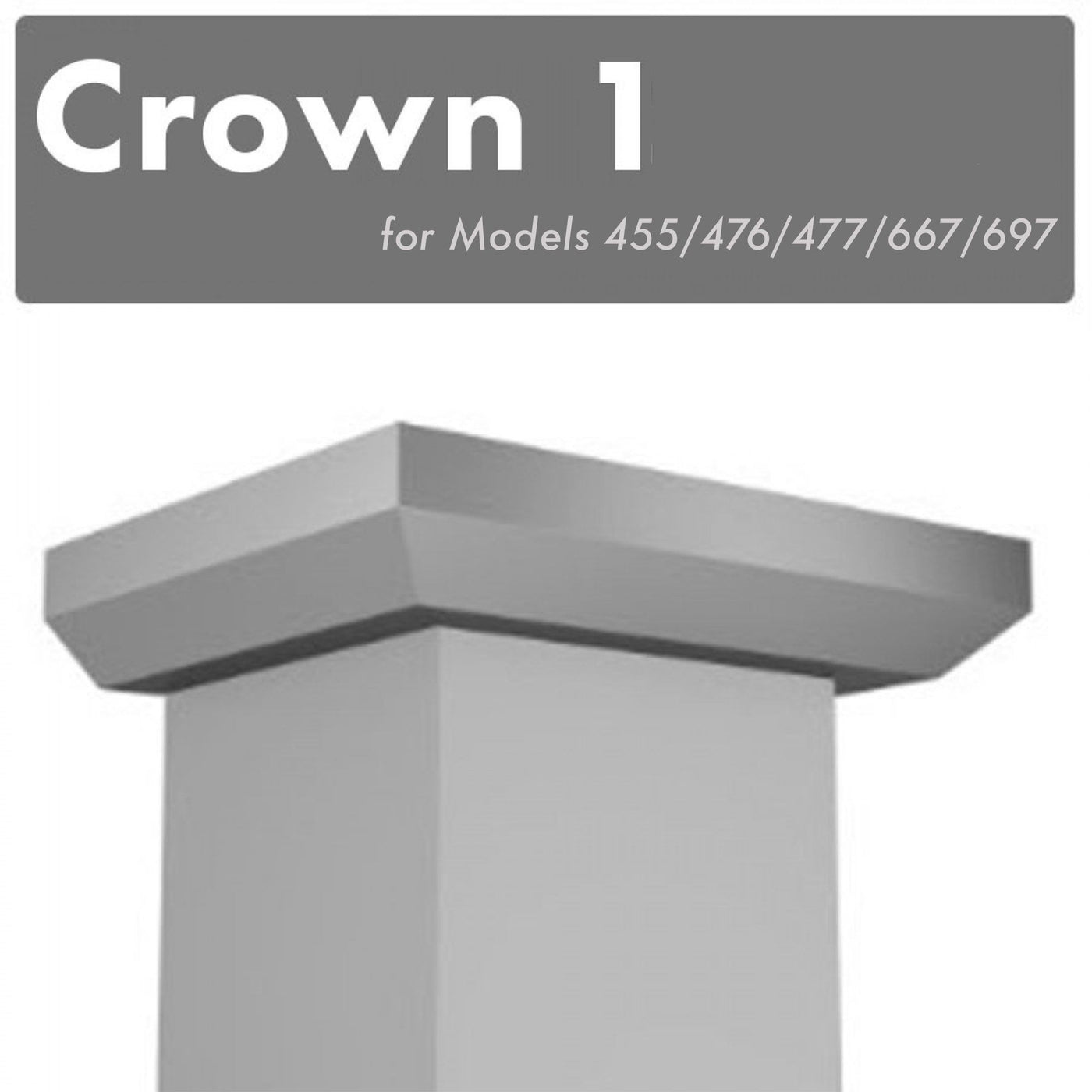 ZLINE Kitchen and Bath, ZLINE Crown Molding #1 For Wall Range Hood (CM1-455/476/477/667/697), CM1-455/476/477/667/697,