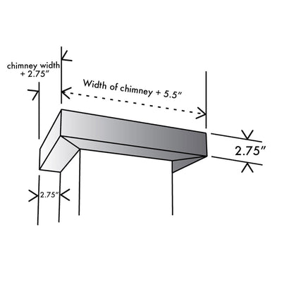 ZLINE Kitchen and Bath, ZLINE Crown Molding Profile 2 for Wall Mount Range Hood (CM2-455/476/477/667/697), CM2-455/476/477/667/697,