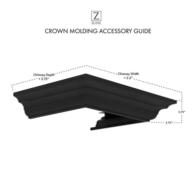 Rustic Kitchen & Bath, ZLINE Crown Molding Profile 6 for Wall Mount Range Hood (CM6-BSKEN), CM6-BSKEN,
