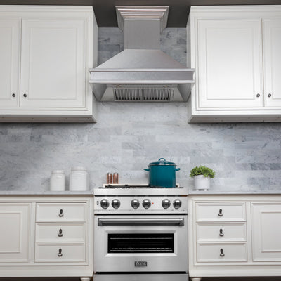 ZLINE Kitchen and Bath, ZLINE Designer Series DuraSnow® Wall Mount Range Hood (8656S), 8656S-30,