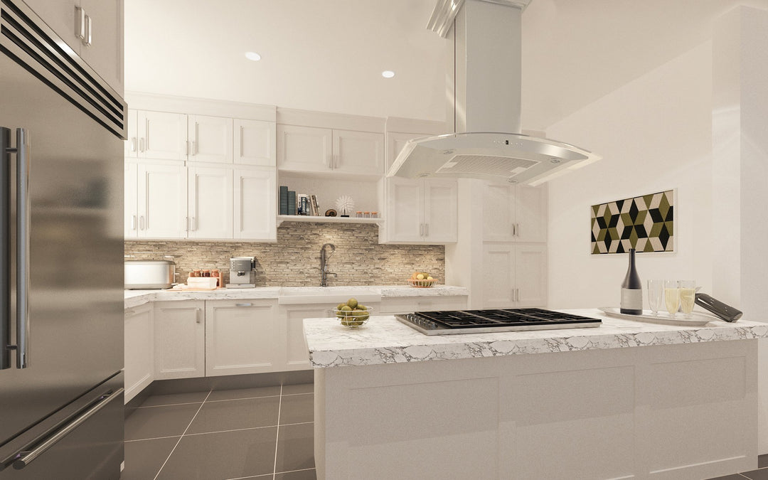 ZLINE Island Range Hood in DuraSnow® Stainless Steel & Glass