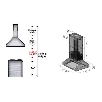 ZLINE Kitchen and Bath, ZLINE Island Mount Range Hood in Stainless Steel (697i), 697i-36,