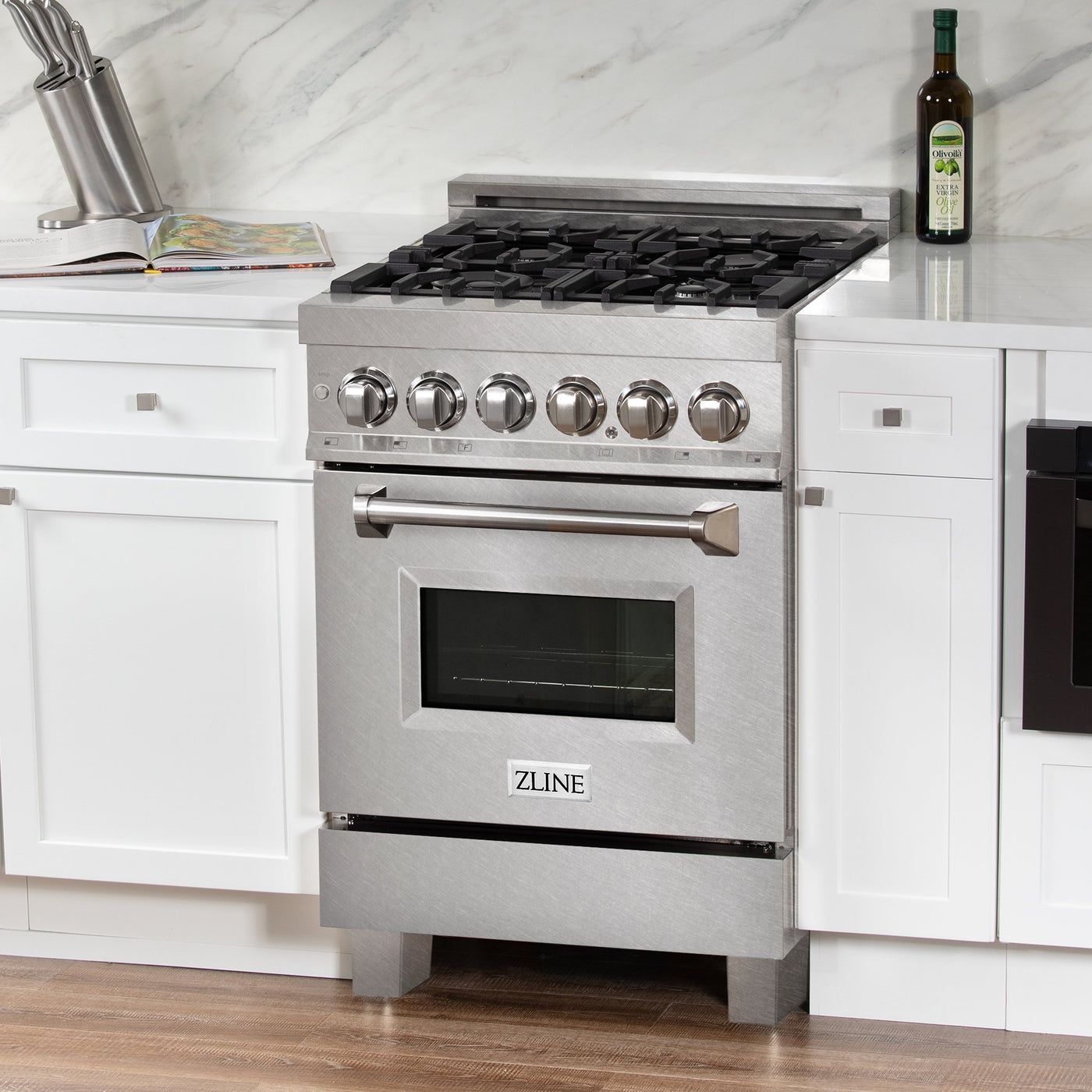 Therangehoodstore.com, ZLINE 24 in. Professional Dual Fuel Range in DuraSnow® Stainless Door (RAS-SN-24), RAS-SN-24,
