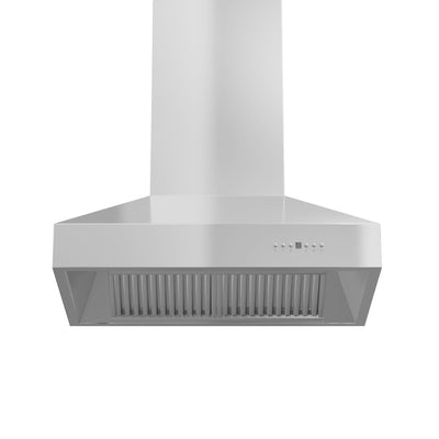 ZLINE Kitchen and Bath, ZLINE Professional Wall Mount Range Hood in Stainless Steel with Crown Molding (667CRN), 667CRN-30,