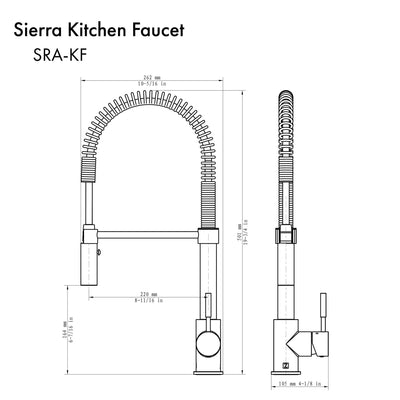 ZLINE Kitchen and Bath, ZLINE Sierra Kitchen Faucet (SRA-KF), SRA-KF-BN, ZLINE Sierra Kitchen Faucet Stainless Steel | Rustic Kitchen and Bath