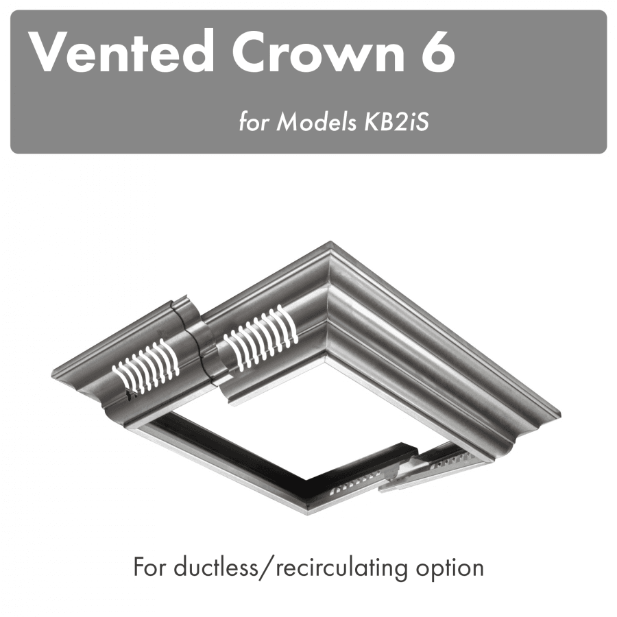 ZLINE Kitchen and Bath, ZLINE Vented Crown Molding Profile 6 For Island Mount Range Hood (CM6V-KB2iS), CM6V-KB2iS,