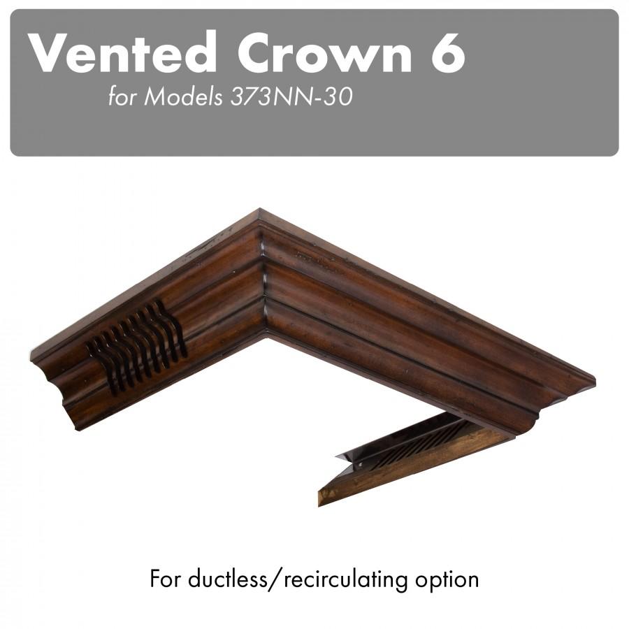 ZLINE Kitchen and Bath, ZLINE Vented Crown Molding Profile 6 For Wall Mount Range Hood (CM6V-300N), CM6V-300N,