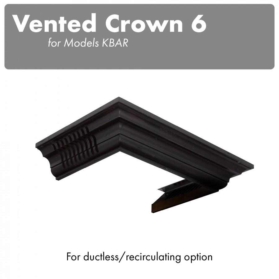 ZLINE Kitchen and Bath, ZLINE Vented Crown Molding Profile 6 for Wall Mount Range Hood (CM6V-KBAR), CM6V-KBAR,