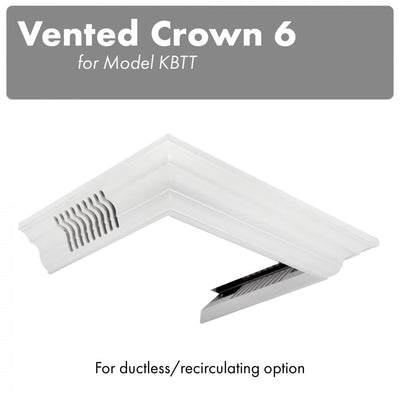 ZLINE Kitchen and Bath, ZLINE Vented Crown Molding Profile 6 for Wall Mount Range Hood (CM6V-KBTT), CM6V-KBTT,